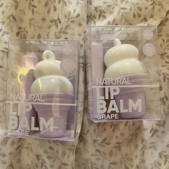 2 Rebels Refinery ICE CREAM SHAPED Natural Lip Balm GRAPE Flavor - NEW RARE! - Picture 1 of 7